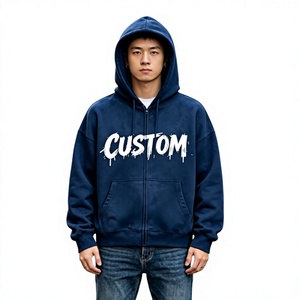 Vente en gros de sweats à capuche streetwear à impression en relief, en molleton épais, pour les marques jeunes américaines, avec logo personnalisé - Product Image 1