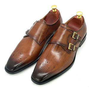 New <b>Block</b> Carves American Men's Business Pointed Nickel Plated Leather Professional Dress Shoes Men's Retro Leather Shoes Men's - Product Image 5