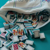 Ensemble de Mahjong Summer Breeze en acrylique de luxe, 160 tuiles de Mahjong, ensemble américain à 5 couches avec MAHJ et CO