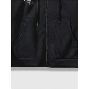 Sudadera con capucha y cremallera para hombre, diseño gótico, 100% algodón, felpa francesa, transpirable, estilo urbano. - Product Image 4