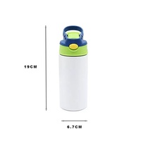 Entrepôt aux États-Unis livraison gratuite 12oz en acier inoxydable Sublimation blanc droit enfants Sublimation Sippy Cup Tumbler bouteille d'eau