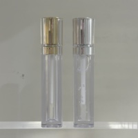 Flacon carré 6ml 8ml transparent doré pour emballage cosmétique, contenants vides pour applicateur de maquillage, tubes de brillant à lèvres