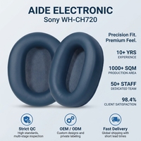 Coussinets d'oreille en cuir protéiné de haute qualité pour casques Sony WH-CH720, remplacement des oreillettes en mousse à mémoire de forme
