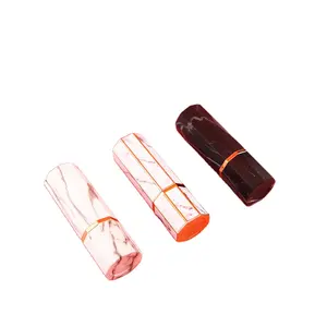 化粧品メイクlady's luxury lipstick tubes white upscale octagon lipstick containers tube packaging black