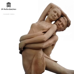Sculpture de danseurs en métal grandeur nature personnalisée, moulage en bronze pour la décoration de jardin extérieur - Product Image 1