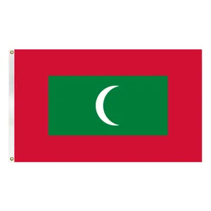 vlag azië landen Suppliers-3X5FT Levendige Kleuren En Uv Vervagen Alle Verschillende Landen Professionele Vlag Fabriek Malediven Vlag
