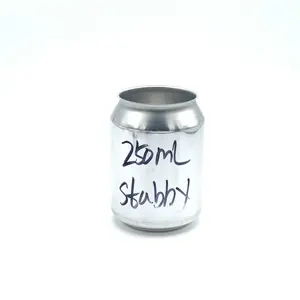 Personalizzato 250ml 185ml 330ml 12oz Stubby Standard stampato in bianco birra in alluminio lattine rotonde per succo di bevanda energetica