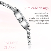 Montre à quartz pour femme Mark Fairwhale, cadran perlé, bracelet en zircon, étanche 3 ATM, fine, 25 mm, montre-bracelet rose Heartbeat FW-3960