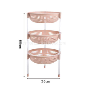 Vegetable And Fruit <b>Storage</b> Basket <b>Kitchen</b> Plastic Multi Layer Floor Standing <b>Corner</b> Rack 3 Layer For Food <b>Storage</b> - Product Image 3
