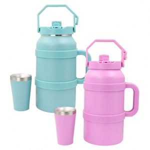 Gobelet de voyage isotherme à double paroi en acier inoxydable de 50 oz avec poignée et paille, anti-fuite, sans BPA, maintient au chaud/froid pendant 6-12h - Product Image 3