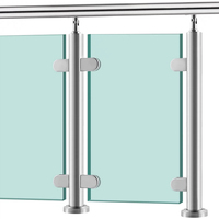 Balustrade en verre avec tube carré de main courante d'acier inoxydable ou balustrade ronde de poteau de barrière avec le verre trempé