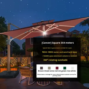 Sombrilla Romana de Aluminio Modelo <span class=keywords><strong>Delano</strong></span> con Protección Contra la Lluvia para Muebles de Exterior, Patio, Villa, Balcón y Terraza - Product Image 6