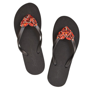 Sandalias de Playa para Niñas con Adornos de Corazón Rojo y Pedrería - Product Image 5