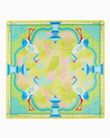 Tapis de Mahjong en Néoprène OEM avec Règles, Motif Tropical Grue Verte et Lanterne, Tapis de Table Antidérapant et Imperméable, Vente en Gros