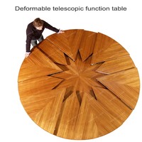 Table à Manger Extensible Fletcher Capstan en Bois Massif pour Maison et Salle à Manger, Ajustable de 1.5 à 2 Mètres