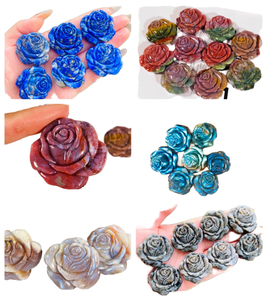 Nouvelle Arrivée Artisanat en Cristal CROWN de Haute Qualité, Rose Sculptée, Yooperlite, Pierre de Lune Polie, Décoration de Mascotte Sans Soudure - Product Image 2