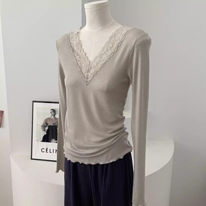 <span class=keywords><strong>Camiseta</strong></span> <span class=keywords><strong>de</strong></span> manga larga para <span class=keywords><strong>mujer</strong></span>, estilo Brandy BM, <span class=keywords><strong>de</strong></span> <span class=keywords><strong>lana</strong></span> dulce, con cuello en V, sexy, sin espalda, con encaje, ajustada, para primavera - Product Image 4