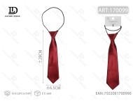 Shiny Elastic <b>Tie</b> 6.5*28cm Burgundy Solid <b>Polyester</b> Pre Tied Formal Caravats - Product Image 3