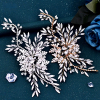 Diadème vintage européen américain en argent avec strass, bordure en alliage en forme de feuille, pince à cheveux, bandeau de mariée, robe de mariée