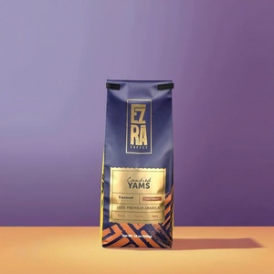 Custom Printed Stand up Coffee Bag with Resealable Zipper Aluminum Foil <b>Laminated</b> Plastic <b>Pouch</b> for Heat Sealing Food Packaging - Product Image 1