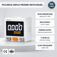 Interruptor de Presión Digital RS485, Comunicación Modbus RTU ASCII, Interruptor de Sensor de Presión Compacto para PLC, Automatización Industrial