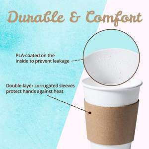 Gobelets pour boissons froides et gobelets en papier à double paroi pour café chaud, manchons de gobelets en papier personnalisés avec logo - Product Image 4