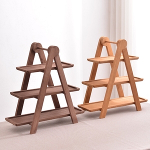 Estante de exhibición de madera moderno de 3 niveles, bandeja organizadora de alimentos de cocina duradera e impermeable, para postres, pasteles y suculentas - Product Image 4