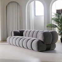 Zayshine - Juego de Sofás de Salón de 3 Plazas, Estilo Italiano Moderno y Lujoso, en Chenilla Gris, Sofá Modular en Forma de L de Terciopelo para Villa o Apartamento