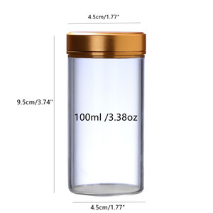 100毫升3盎司金盖藏红花瓶小玻璃螺旋罐香料容器带金属盖 - Product Image 6