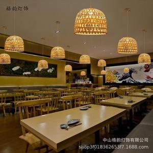 Lámpara Colgante Redonda de Bambú con LED de Una Sola Cabeza para Cafeterías, Bares, Restaurantes, Hoteles, Balcones, Pasillos y Estudios - Product Image 2