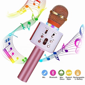 Tốt nhất phổ biến V6 không dây cho Bluetooth condenser microphone cầm tay và máy tính để bàn với ánh sáng LED cho karaoke bên và ca hát - Product Image 3