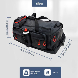 Sac à dos de sport de Taekwondo 3-en-1 XXL 75L noir, sac de voyage léger, résistant à l'eau et au style tendance - Product Image 4