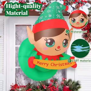 Décoration de Noël gonflable personnalisée pour enfants de 3,4 pieds, pour l'extérieur/l'intérieur, avec LED intégrées, en polyester, 'Joyeux Noël' - Product Image 6