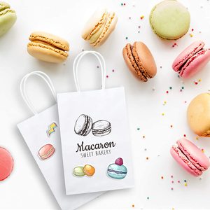 Tùy Chỉnh In Logo Riêng Của Bạn Trắng Kraft Gift Shopping Bag Với Twisted Xử Lý - Product Image 3