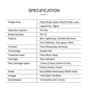 <span class=keywords><strong>Appareil</strong></span> HIFU 7D portable <span class=keywords><strong>professionnel</strong></span> à 7 cartouches, 30 000 impulsions, pour le visage et le corps, lifting du visage, remodelage corporel, anti-âge, brosse de nettoyage du visage - Product Image 3