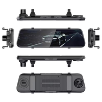 Perekam Video Streaming WiFi Lensa Ganda 2K HD Layar Penuh 10-Inci untuk Mobil dengan Kaca Spion dan Gambar Mundur Black Box