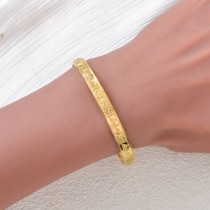 Zeadear fashion 18k gold <b>engraved</b> tribal geometric motif custom metallic elegant designer bulk stainless steel cuff bracelet - Product Image 3