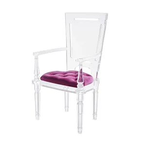 Modern Furniture Acrylic Princess Chair Acrylic Chair Transparent Acrylic Dining Chair With Cushion