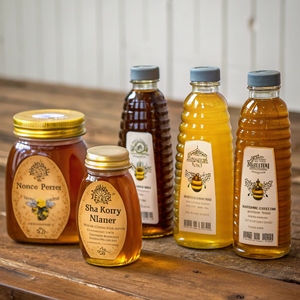 Wholesale Custom Design Adhesive <strong>Labels</strong> Waterproof Vinyl Paper Durable <strong>Printing</strong> for Honey Jars <strong>Bottles</strong> Bulk Order-Min. 500pcs - Product Image 1