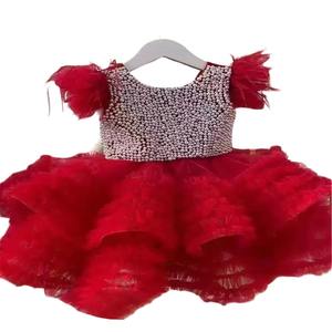 Abito da Principessa con Paillettes di Alta Qualità per Bambine dai 2 ai 10 Anni, <span class=keywords><strong>Elegante</strong></span> Vestito da Sera Rosso per Matrimoni, Abito da Ballo per Bambini, Outfit per Feste - Product Image 1