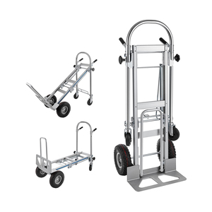 Chariots à main industriels robustes avec cadre en acier, roues lisses, support de charge stable et monte-escaliers pour le déplacement de boîtes et d'équipements - Product Image 1