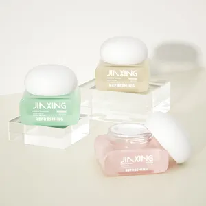 Luxus Hautpflege Creme Behälter Verpackung 30g 50g benutzer definierte leere quadratische Milchglas kosmetische Gesichts creme Gläser mit Deckel rosa
