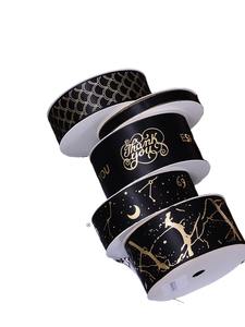 <span class=keywords><strong>Yao</strong></span> <span class=keywords><strong>Ming</strong></span> haute qualité noir dorure ruban holographique papillon arc fleurs pour emballage cadeau avec porte-carte lanière - Product Image 3
