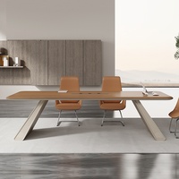 Table de conférence en bambou, design moderne et simple, bureau de salle de réunion avec fonctionnalités détachables et combinaison libre, mobilier de bureau