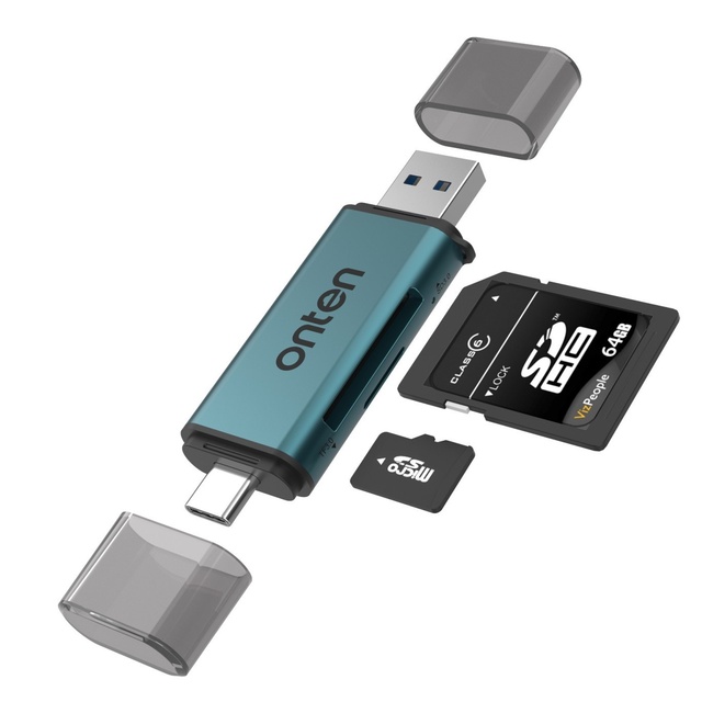 Brand New High-speed Aluminum Alloy OTG Card Reader USB-A/USB-C Mobile Phone Dual Disk SD/Tf All-in-one Converter BLG-CR531A