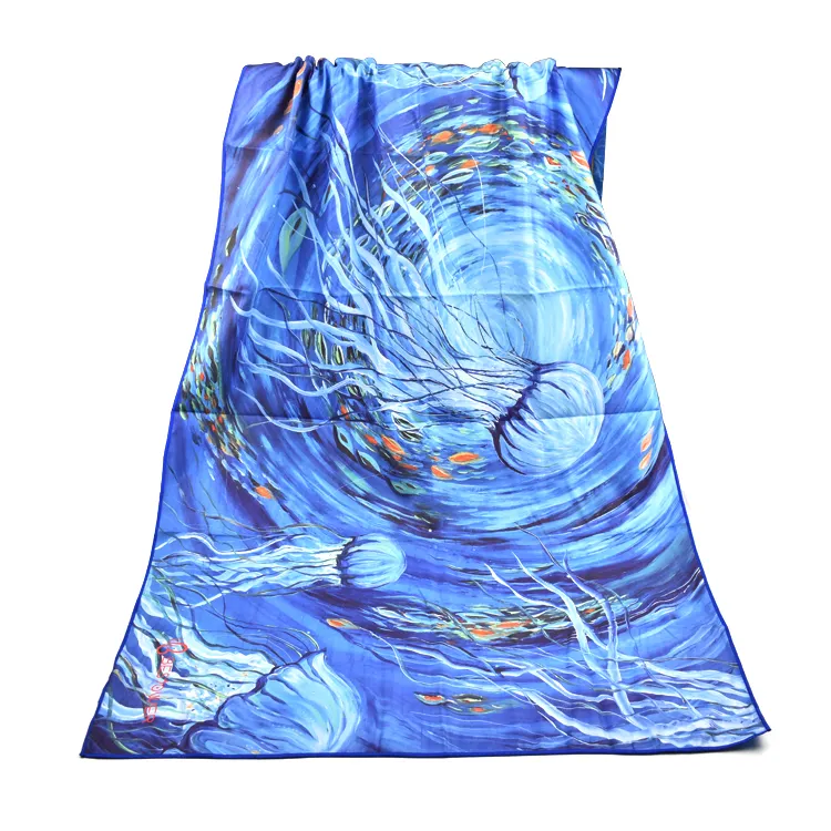 Custom Digital Print quick dry Travel Works Hot Sell summer oversized Beach Towel printed Sand Free Microfiber Beach Towel