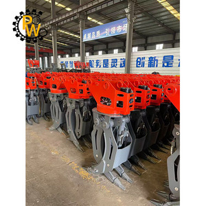360 °   Grappin rotatif hydraulique à couple élevé pour la préhension de pierres avec doubles mâchoires fixes en acier pour excavatrice CAT de 12 à 16 tonnes - Product Image 4