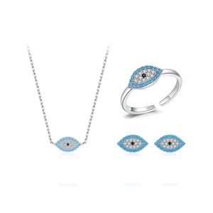 Evil's Eye Kids Jewelry <b>Set</b> for <b>Girls</b> 925 Silver Zircon Rhodium Plated Party Wedding <b>Gift</b> <b>Set</b> - Product Image 5