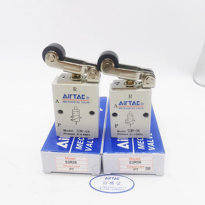 Valvola Manuale a 3 Vie Serie Airtac S3R S3R-M5 S3R-06 S3R-08 Valvole Pneumatiche Meccaniche per Gas