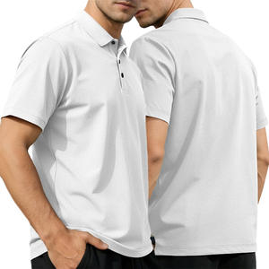 Polo en nylon pour homme Temu, manches courtes, couleur unie kaki, sport d'été, col classique, grande taille, design en maille de soie glacée - Product Image 3